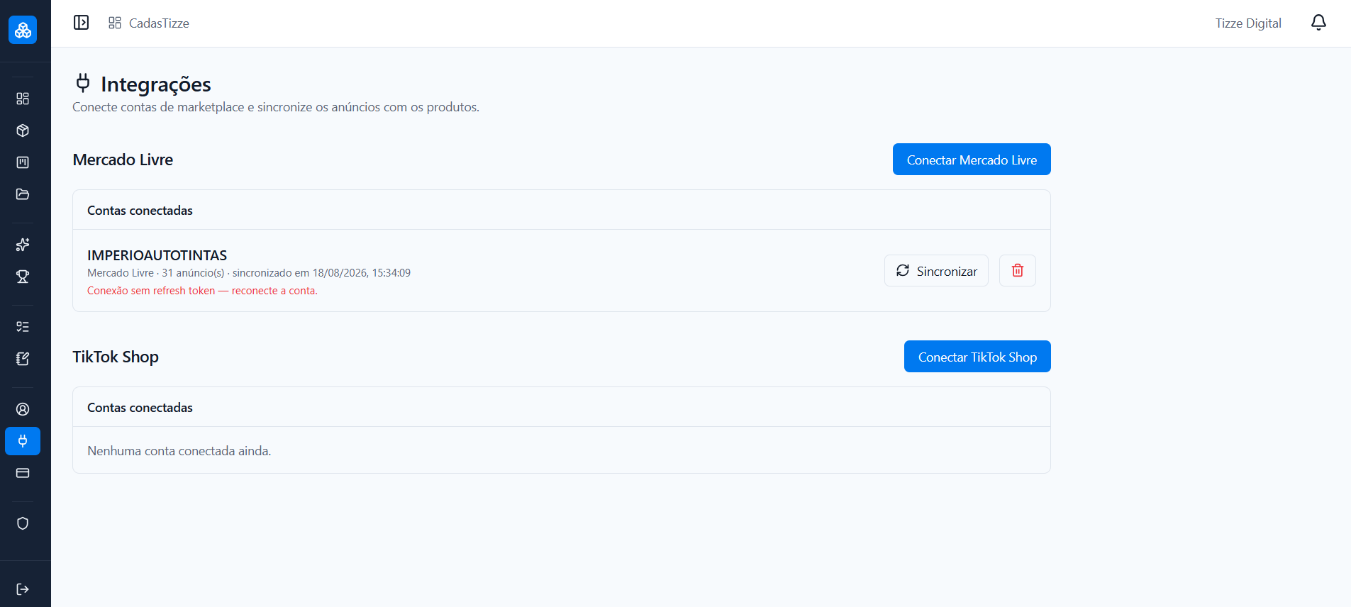 CadasTizze - Plataforma de gestão para marketplaces — imagem 6